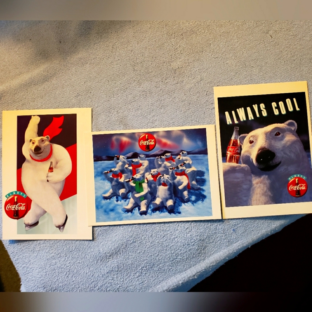 Coca Cola Pola Bears Post Cards 1994
